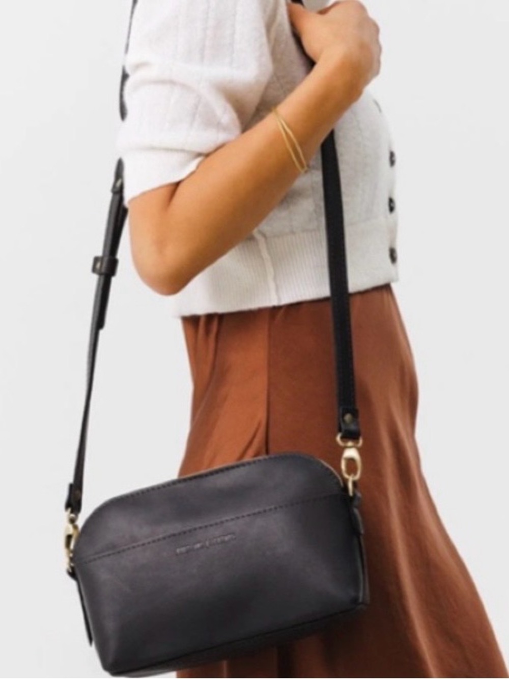 Portland Leather Classic Eclipse Purse Smooth Black Crossbody Like New Retired